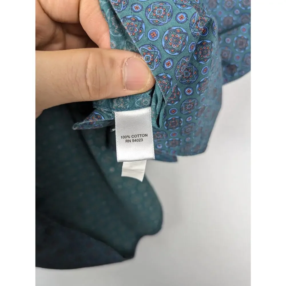 Banana Republic Green Patterned Tailored Slim Fit Shirt‎ Size Small
